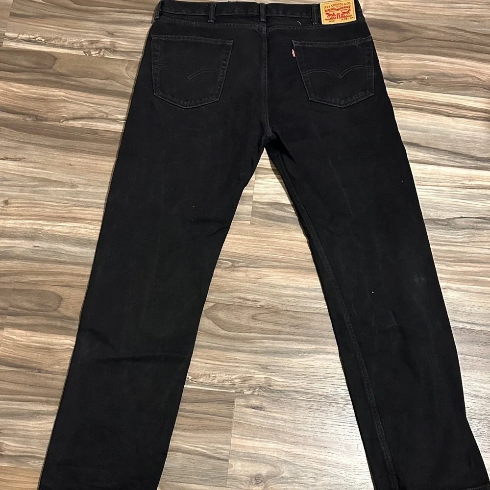 Levi's 505 Regular Fit Jeans Men's Size 38X34 Black Denim Pockets